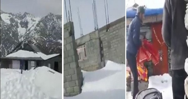 बर्फ़ की सफ़ेद चादर से लकदक हिमानी चामुंडा में घूमते युवाओं का वीडियो हो रहा वायरल