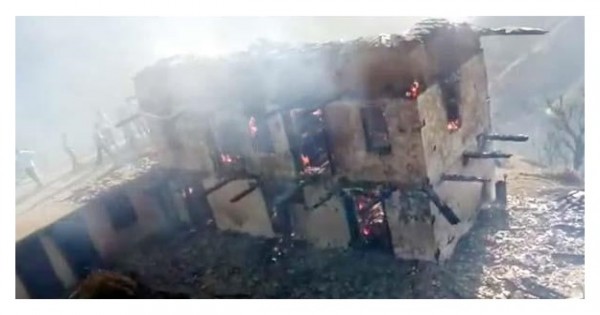 सिरमौर: भीषण आग की भेंट चढ़ा 2 मंजिला मकान, लाखों का नुकसान