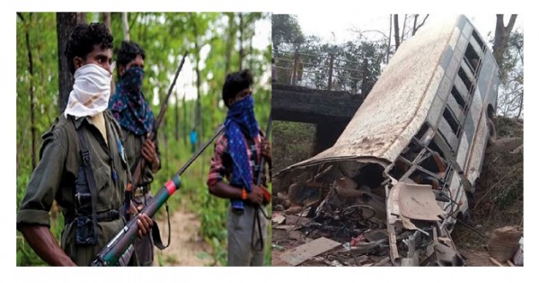 छत्तीसगढ़: नक्सलियों ने CRPF की बस को बम से उड़ाया, 2 जवान शहीद