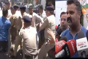 हमीरपुर में युवा कांग्रेस ने जलाया CM का पुतला, पुलिस और कार्यकर्ताओं के बीच धक्का-मुक्की