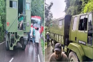 शिमला के टुटू में पहाड़ी से टकराया आर्मी ट्रक, दोनों तरफ लगा लंबा जाम