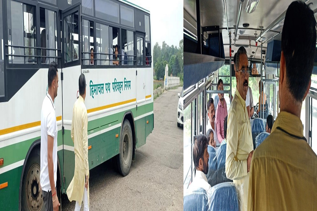 panic botton and treking devices installed in hrtc buses transtport minister inspection