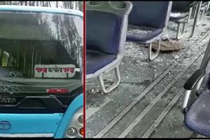 कलौता से चंबा आ रही HRTC बस पर गिरे पत्थर, यात्रियों में मची अफरा-तफरी