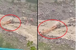 मनाली: सोलंग में बाढ़ से टूटा अस्थाई पुल, ब्‍यास नदी में बहे 2 किशोर