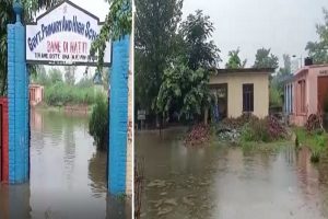 भारी बरसात से गगरेट के स्कूल में दो फीट तक भरा पानी, बच्चों को देनी पड़ी छुट्टी
