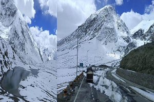 हिमाचल: पहाड़ों में बर्फबारी से मौसम हुआ सुहावना