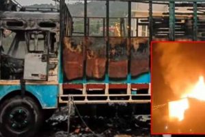 सुंदरनगर के पुंघ में आग का गोला बना चलता ट्रक, लपटों ने दहशत में डाले लोग