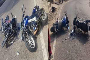 हमीरपुर: दो बाईक सवार की भिड़ंत, चालक गंभीर रूप से घायल