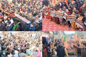 शिमला में निकाली रैली,गोबर खाली डब्बे लेकर किया प्रदर्शन