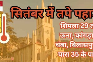 सितंबर में तपे पहाड़: शिमला 29 तो ऊना, कांगड़ा, चंबा, बिलासपुर में पारा 35 के पार