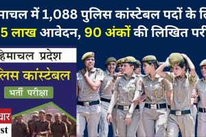 हिमाचल में 1,088 पुलिस कांस्टेबल पदों के लिए 1.15 लाख आवेदन, 90 अंकों की लिखित परीक्षा