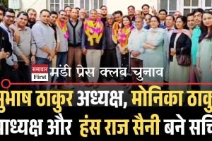 मंडी प्रेस क्लब चुनाव: सुभाष ठाकुर अध्यक्ष, मोनिका ठाकुर उपाध्यक्ष और  हंस राज सैनी बने सचिव