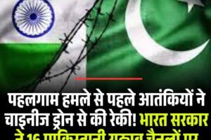 पहलगाम हमले से पहले आतंकियों ने चाइनीज ड्रोन से की रेकी! भारत सरकार ने 16 पाकिस्तानी यूट्यूब चैनलों पर लगाया बैन