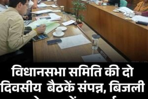 विधानसभा समिति की दो दिवसीय बैठकें संपन्न, बिजली योजनाओं पर चर्चा