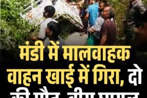मंडी में दो हादसे:  मालवाहक वाहन खाई में गिरा, दो की मौत, बीस घायल, टैंपो ट्रेवलर पलटा 11 बाल- बाल बचे