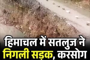 हिमाचल में सतलुज ने निगली सड़क, करसोग का कटा शिमला संपर्क