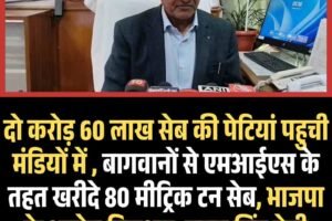 दो करोड़ 60 लाख सेब की पेटियां पहुची मंडियों में , बागवानों से एमआईएस के तहत खरीदे 80 मीट्रिक टन सेब, भाजपा के आरोप निराधार: जगत सिंह नेगी