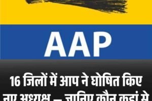 16 जिलों में आप ने घोषित किए नए अध्यक्ष — जानिए कौन कहां से