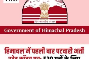 हिमाचल में पहली बार पटवारी भर्ती स्टेट कॉडर पर: 530 पदों के लिए आवेदन शुरू, कहीं भी मिलेगी तैनाती