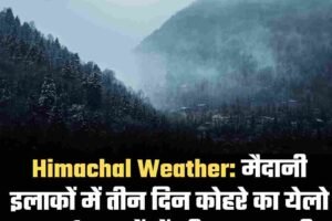 Himachal Weather: मैदानी इलाकों में तीन दिन कोहरे का येलो अलर्ट, पहाड़ों में शीतलहर जारी