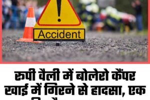रूपी वैली में बोलेरो कैंपर खाई में गिरने से हादसा, एक की मौत, चार घायल