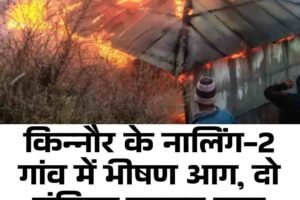 किन्नौर के नालिंग-2 गांव में भीषण आग, दो मंजिला मकान राख