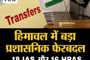 हिमाचल में बड़ा प्रशासनिक फेरबदल: 18 IAS और 16 HPAS अधिकारियों के तबादले, कई विभागों में नई जिम्मेदारियां