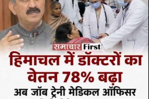 हिमाचल में डॉक्टरों को बड़ी सौगात, 78% बढ़ा वेतन: अब जॉब ट्रेनी मेडिकल ऑफिसर को मिलेंगे ₹60 हजार